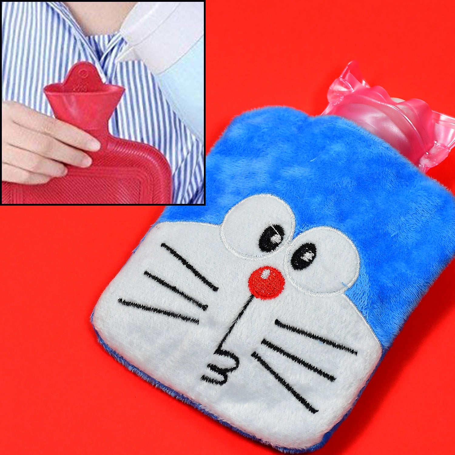 6504 Doremon small Hot Water Bag with Cover for Pain Relief, Neck, Shoulder Pain and Hand, Feet Warmer, Menstrual Cramps. DeoDap 6504 Doremon small Hot Water Bag with Cover for Pain Relief, Neck, Shoulder Pain and Hand, Feet Warmer, Menstrual Cramps. DeoDap